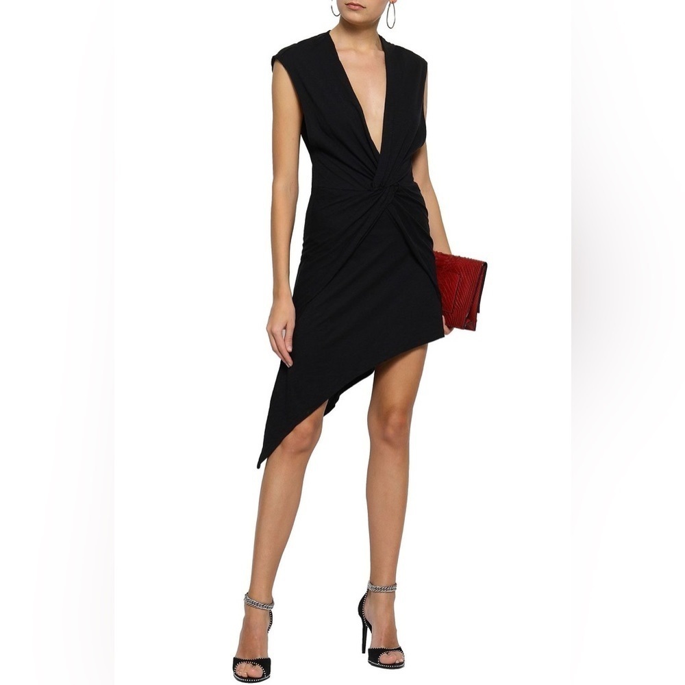 Iro Bamava Asymmetrical Twist Front Dress Cotton Modal Short Sleeve Medium